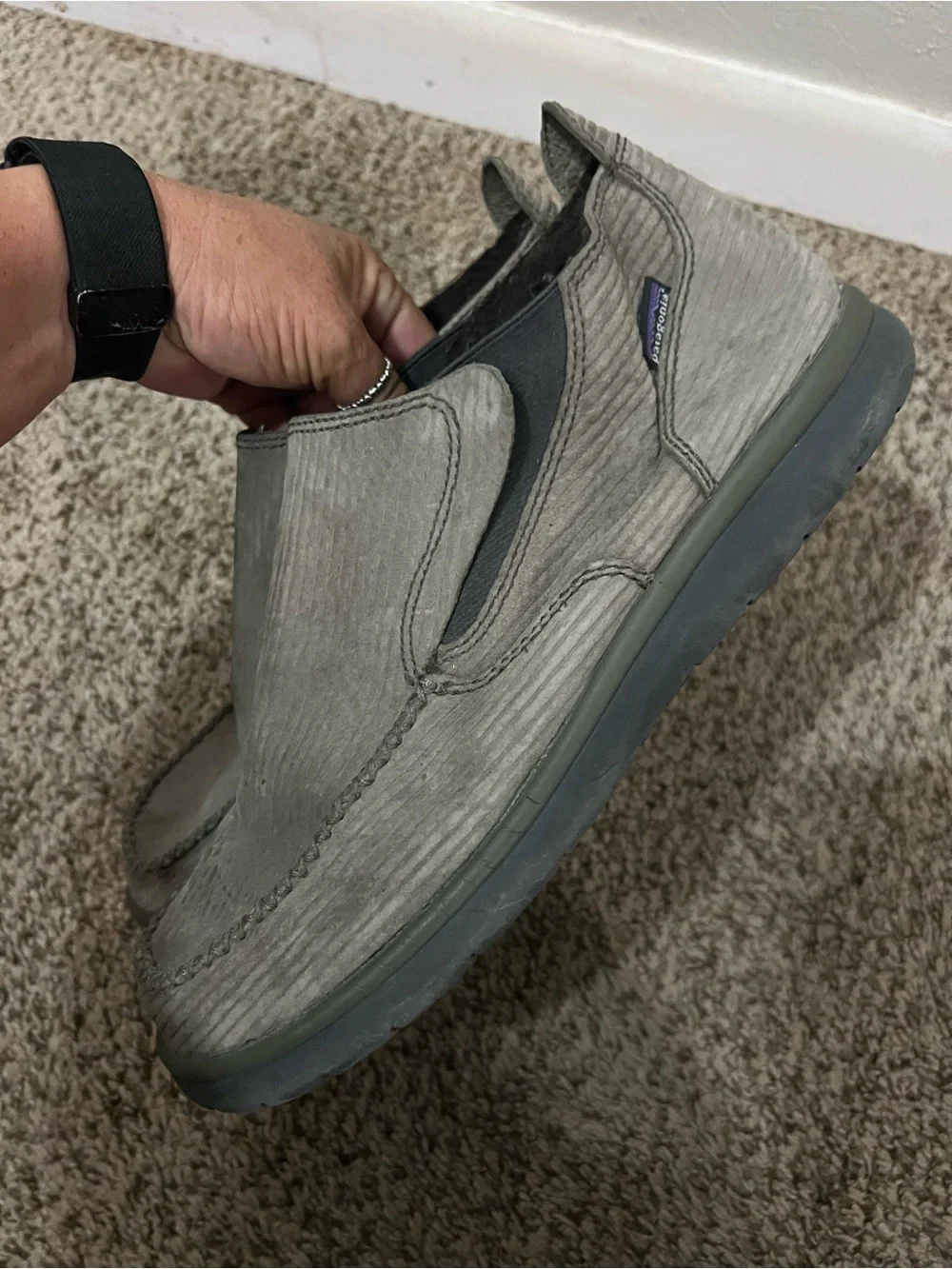 Men's Patagonia Maui Moc Casual Slip-On Moc Toe Shoes - Gray size 12
